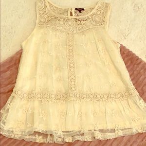 Monteau Cream Lace Top